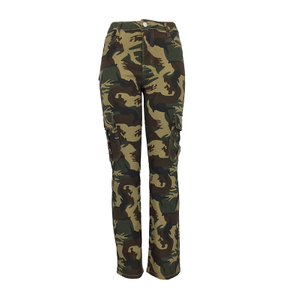 Women's Color Oblique Straight Leg Trousers with Waist Pockets